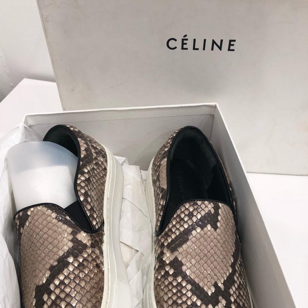 Brand New Céline slip on python sneakers